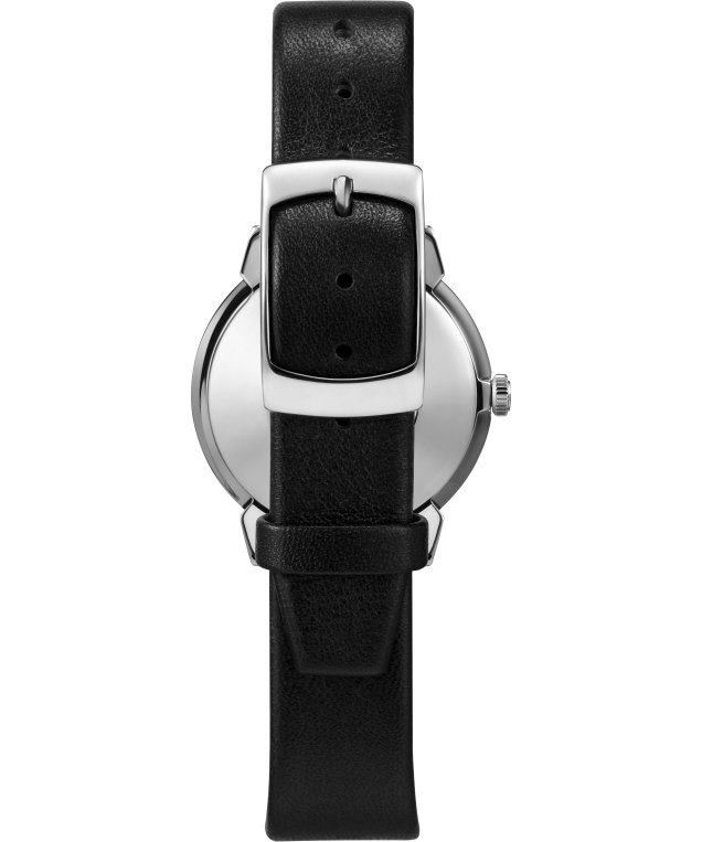 klokker | Q Timex 1978 gjenutgivelsesdato 35 mm lærremsklokke menn B84BR294 rustfritt stål/svart/sølv-tone - Image 3