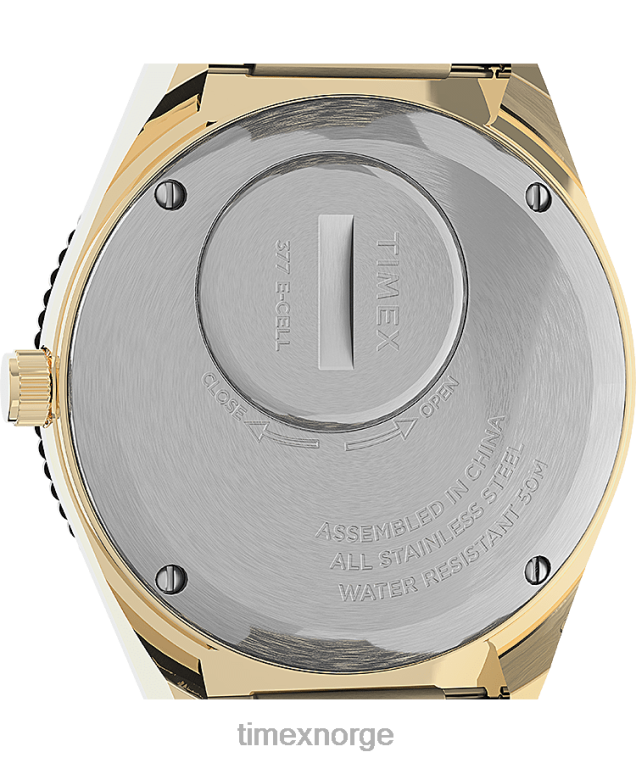 klokker | Q Timex 36 mm armbåndsur i rustfritt stål kvinner B84BR349 gull-tone/krem - Image 4