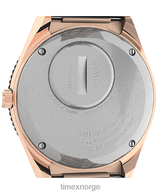 klokker | Q Timex 36 mm armbåndsur i rustfritt stål kvinner B84BR368 rosa-gull-tone/krem - Image 4