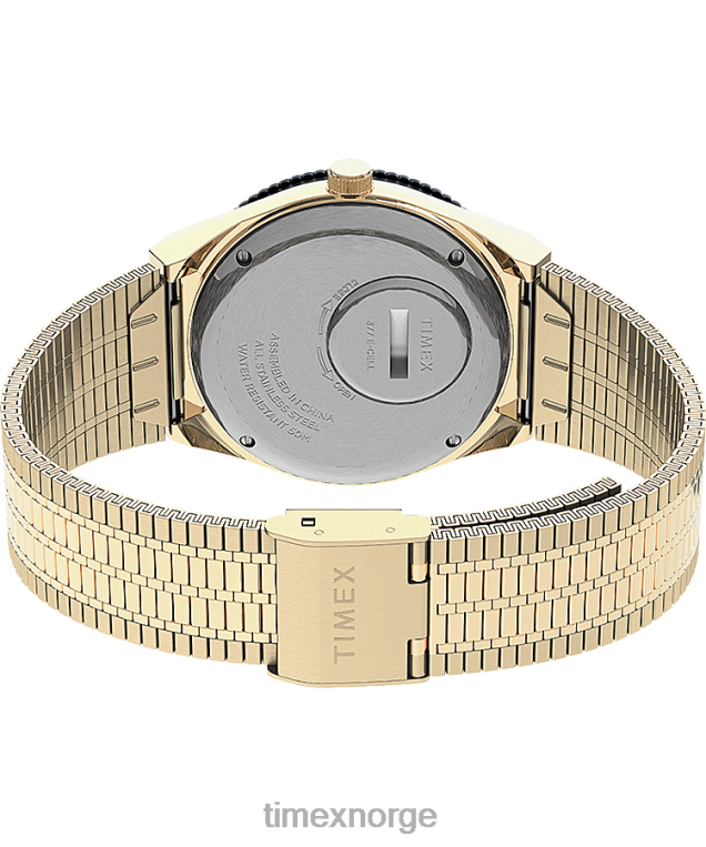 klokker | Q Timex gjenutgi 38 mm armbåndsur i rustfritt stål menn B84BR127 gull-tone/rustfritt stål/blått - Image 5