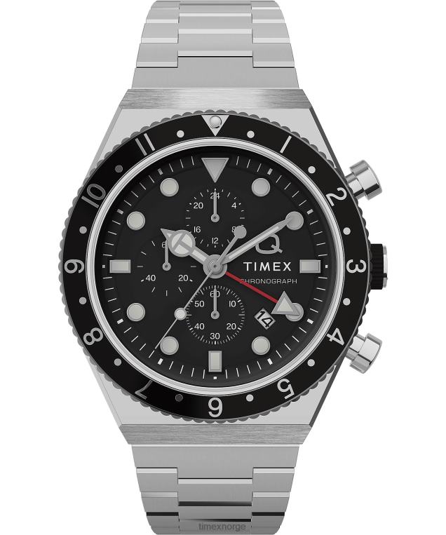 klokker_q_timex_tre_tidssone_kronograf_40_mm_armbandsur_i_rustfritt_stal_menn_b84br61_rustfritt_stal_svart_annet.jpg klokker | Q Timex tre tidssone kronograf 40 mm armbåndsur i rustfritt stål menn B84BR61 rustfritt-stål/svart/annet - Image 1