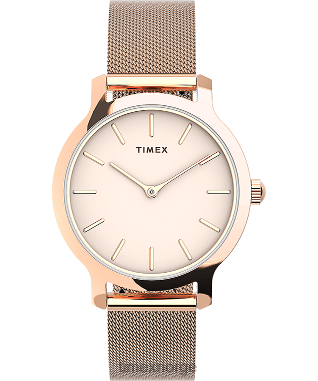 klokker | Timex 31 mm mesh-båndklokke i rustfritt stål kvinner B84BR362 rosa-gull-tone/rosa - Image 1