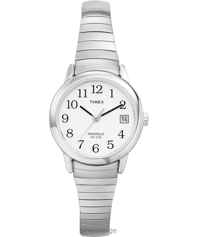 klokker | Timex easy reader 25 mm utvidelsesbåndklokke kvinner B84BR370 sølv-tone/rustfritt-stål/hvit - Image 1