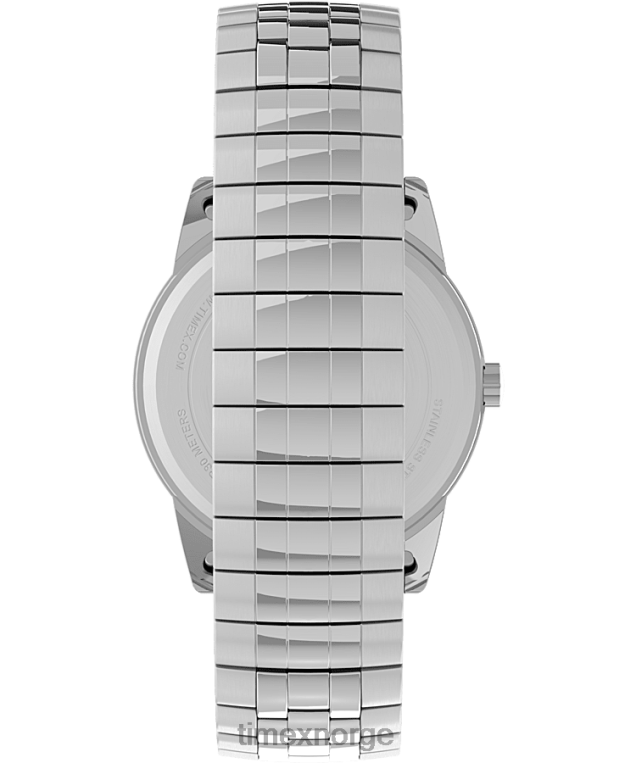 klokker | Timex easy reader 38mm rustfritt stål ekspansjonsbåndklokke med perfekt passform menn B84BR148 sølv-tone/hvit - Image 3