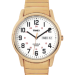 klokker | Timex easy reader day date 35mm utvidelsesbåndklokke menn B84BR150 gull-tone/hvit