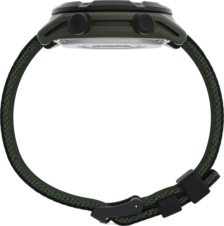 klokker | Timex ekspedisjons banebryter+ 43mm klokke med rem i blandet materiale menn B84BR240 grønn/svart - Image 2