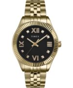 klokker | Timex eldre 34 mm armbåndsur i rustfritt stål kvinner B84BR323 gull-tone/svart