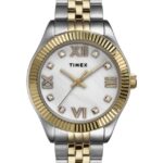 klokker | Timex eldre 34 mm armbåndsur i rustfritt stål kvinner B84BR324 tofarget/perlemor