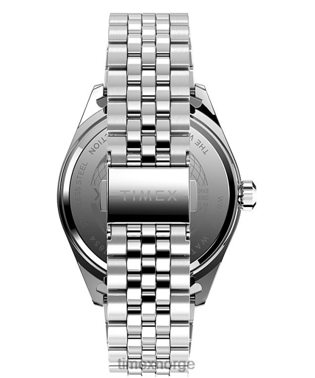 klokker | Timex eldre 41 mm armbåndsur i rustfritt stål menn B84BR158 rustfritt stål/oransje - Image 3