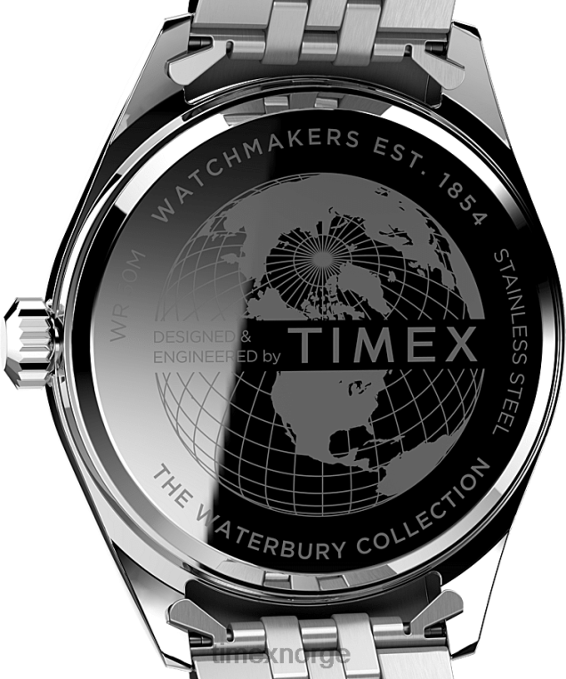 klokker | Timex eldre 41 mm armbåndsur i rustfritt stål menn B84BR158 rustfritt stål/oransje - Image 4