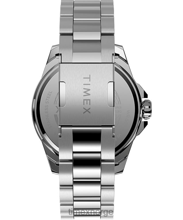 klokker | Timex essex avenue 44mm armbåndsur i rustfritt stål menn B84BR165 sølv-tone/rustfritt-stål/svart - Image 3