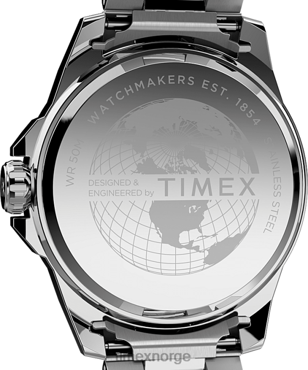 klokker | Timex essex avenue 44mm armbåndsur i rustfritt stål menn B84BR165 sølv-tone/rustfritt-stål/svart - Image 4