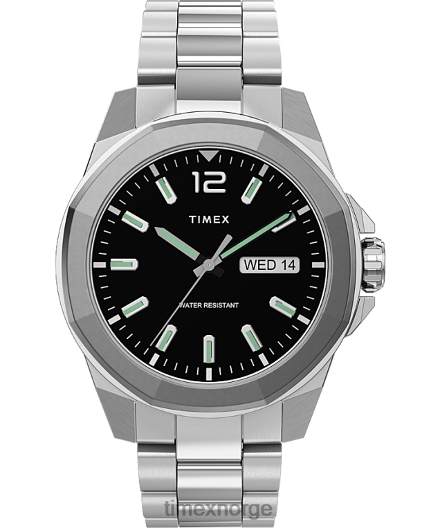 klokker | Timex essex avenue 44mm armbåndsur i rustfritt stål menn B84BR165 sølv-tone/rustfritt-stål/svart - Image 1