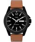 klokker | Timex essex avenue 44mm lærremsklokke menn B84BR149 svart/brun