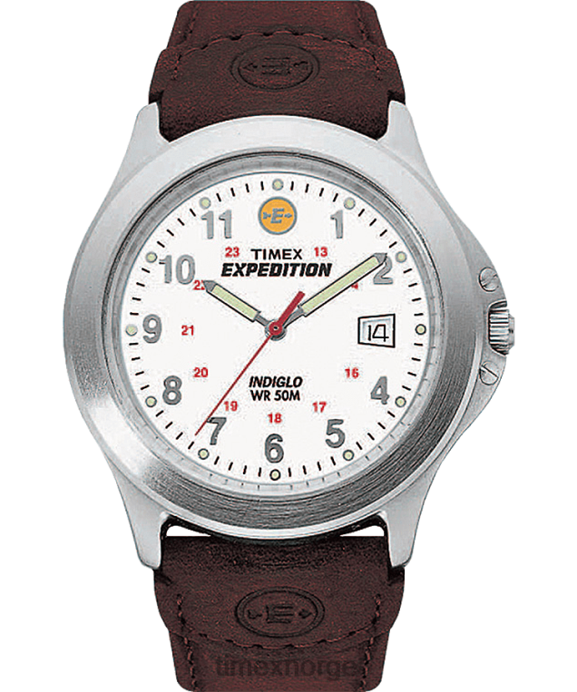 klokker_timex_expedition_metal_field_40mm_laerremsklokke_menn_b84br287_solv_tone_brun_hvit.png klokker | Timex expedition metal field 40mm lærremsklokke menn B84BR287 sølv-tone/brun/hvit - Image 1