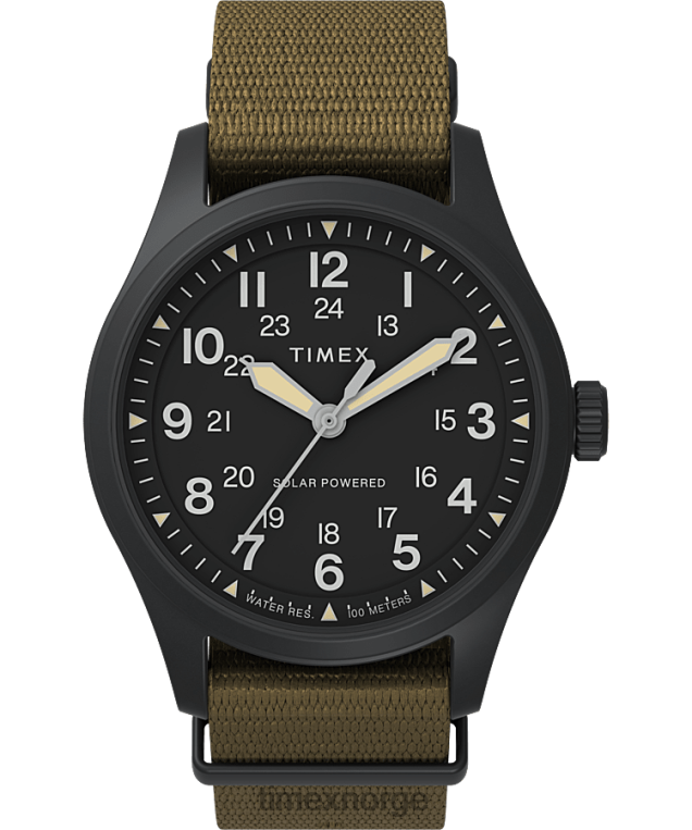 klokker | Timex expedition north field post solar 36mm resirkulert stoffremklokke menn B84BR23 ip-black/tan/svart - Image 1