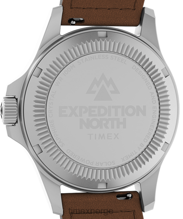 klokker | Timex expedition north field post solar 41mm miljøvennlig klokke med lærreim menn B84BR8 rustfritt stål/brun/blå - Image 4