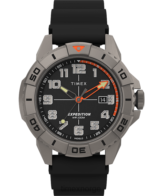 klokker | Timex expedition north ridge 41mm silikonremsklokke menn B84BR7 titan/svart - Image 1