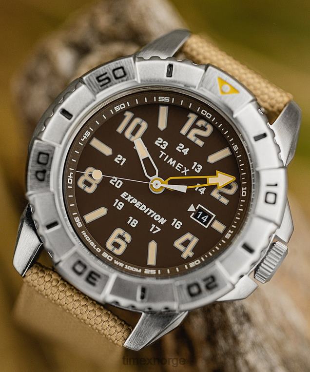 klokker | Timex expedition north ridge 42mm resirkulerte materialer stoffrem klokke menn B84BR125 sølv-tone/brun/brun - Image 2