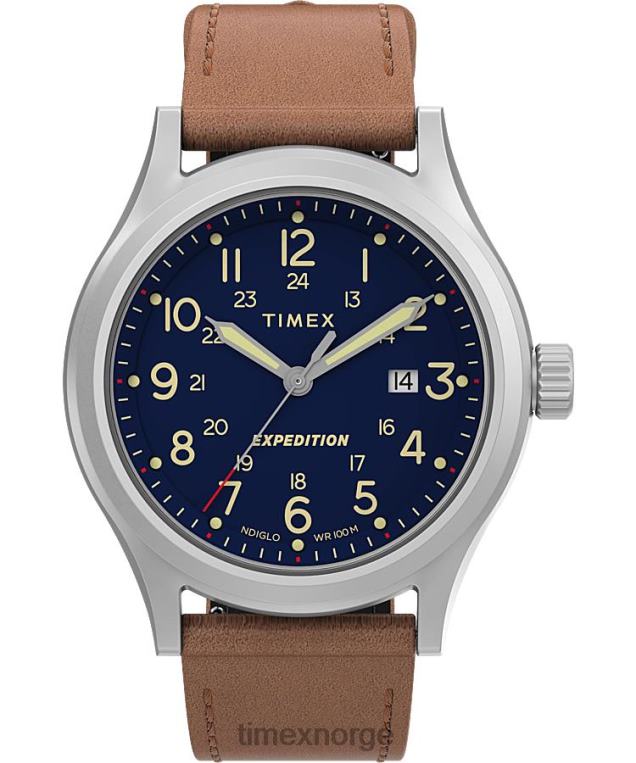 klokker_timex_expedition_north_sierra_40mm_laerremsklokke_menn_b84br213_rustfritt_stal_blatt.jpg klokker | Timex expedition north sierra 40mm lærremsklokke menn B84BR213 rustfritt stål/blått - Image 1