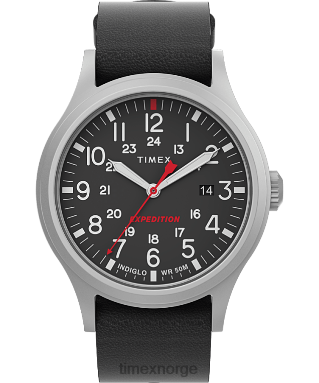 klokker_timex_expedition_north_sierra_40mm_laerremsklokke_menn_b84br224_rustfritt_stal_svart.png klokker | Timex expedition north sierra 40mm lærremsklokke menn B84BR224 rustfritt stål/svart - Image 1