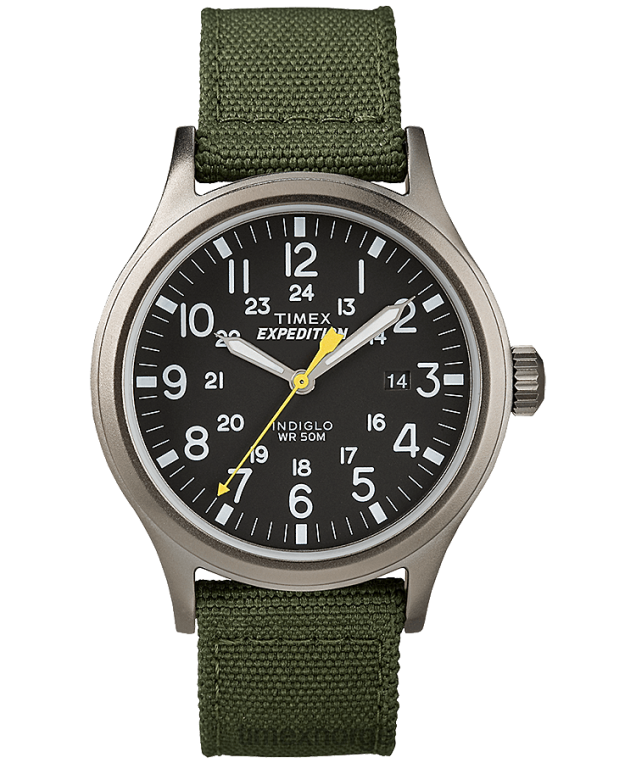 klokker | Timex expedition scout 40mm stoffremseklokke menn B84BR309 grå/grønn/svart - Image 1