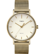 klokker | Timex fairfield 37 mm mesh båndklokke kvinner B84BR350 gull-tone/naturlig