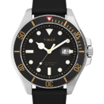 klokker | Timex Harbourside Coast 43mm gummiremsklokke menn B84BR130 sølv-tone/svart