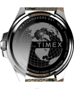 klokker | Timex Harbourside Coast 43mm stoffremseklokke menn B84BR117 sølv-tone/tan/svart - Image 4