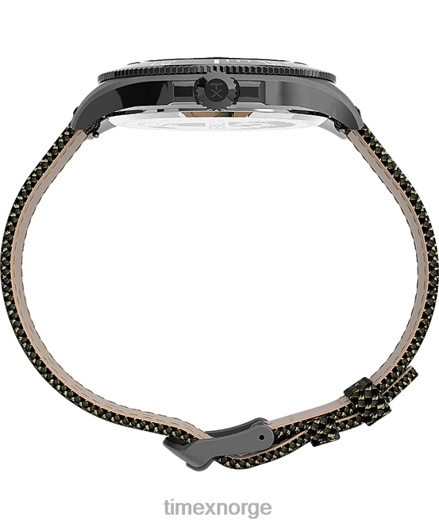 klokker | Timex Harbourside Coast 43mm stoffremseklokke menn B84BR126 gunmetal/grønn/svart - Image 2