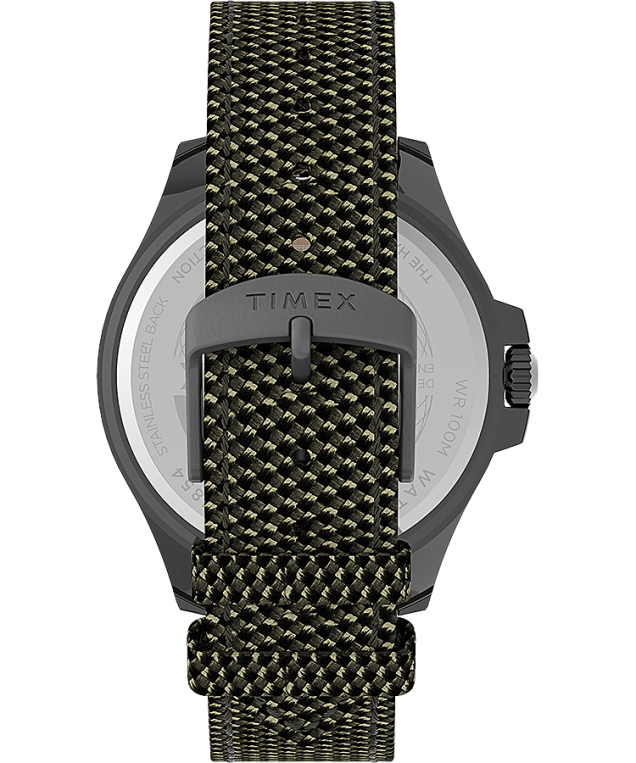 klokker | Timex Harbourside Coast 43mm stoffremseklokke menn B84BR126 gunmetal/grønn/svart - Image 3