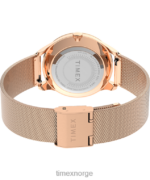 klokker | Timex himmelsk overflod 32 mm båndklokke i rustfritt stål mesh kvinner B84BR352 rosa-gull-tone/hvit - Image 5