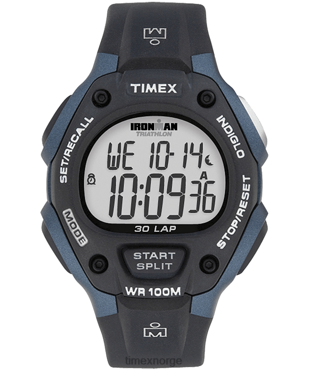 klokker | Timex ironman classic 30 full-size resin reim klokke menn B84BR299 blå svart - Image 1
