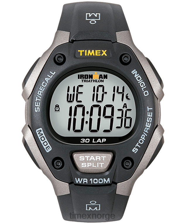 klokker | Timex ironman classic 30 full-size resin reim klokke menn B84BR318 grå/svart - Image 1