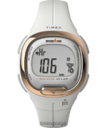 klokker | Timex ironman heartfit transit+ 33mm harpiksstropp aktivitet og pulsklokke kvinner B84BR403 hvit/rosa-gull-tone