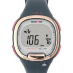 klokker | Timex ironman heartfit transit+ 33mm harpiksstropp aktivitet og pulsklokke kvinner B84BR404 blå/rosa-gull-tone