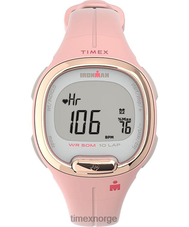 klokker | Timex ironman heartfit transit+ 33mm harpiksstropp aktivitet og pulsklokke kvinner B84BR405 rosa/rose-gull-tone - Image 1