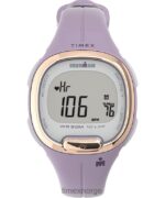 klokker | Timex ironman heartfit transit+ 33mm harpiksstropp aktivitet og pulsklokke kvinner B84BR410 lilla/rosa-gull-tone