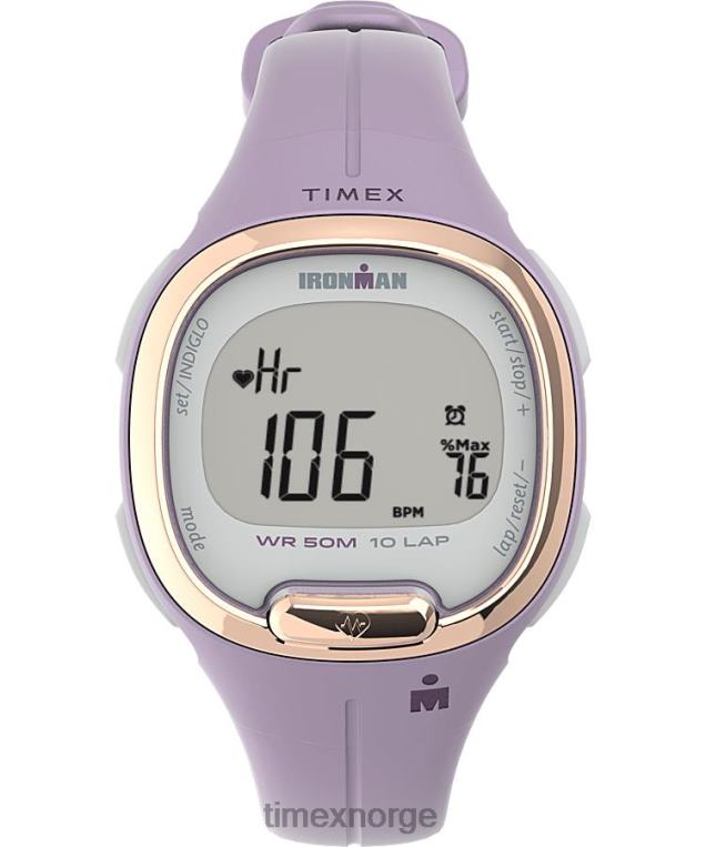 klokker | Timex ironman heartfit transit+ 33mm harpiksstropp aktivitet og pulsklokke kvinner B84BR410 lilla/rosa-gull-tone - Image 1