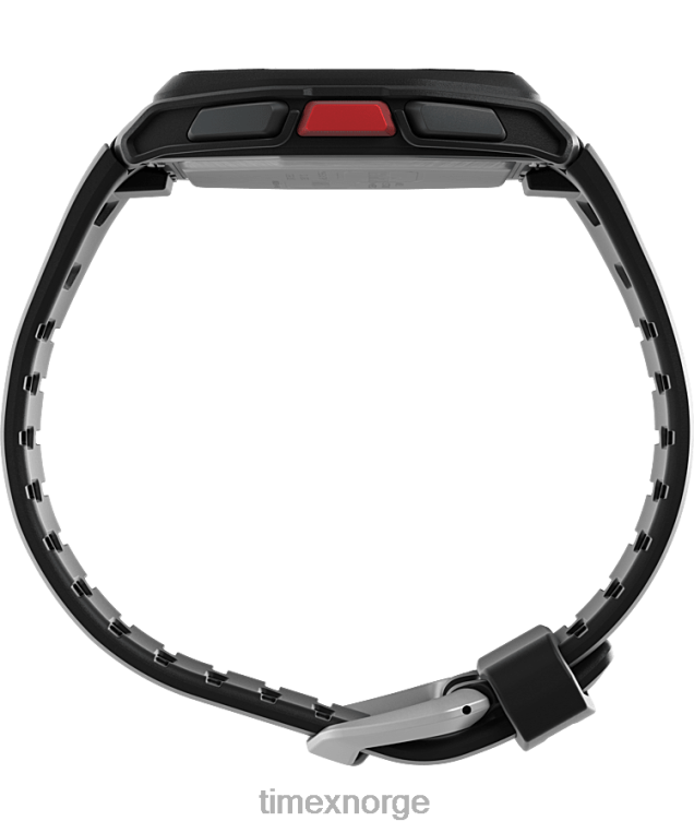 klokker | Timex ironman t300 klokke med silikonrem menn B84BR265 svart, rød - Image 2