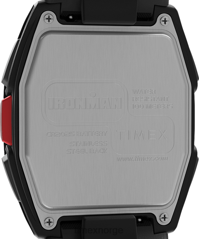 klokker | Timex ironman t300 klokke med silikonrem menn B84BR265 svart, rød - Image 4