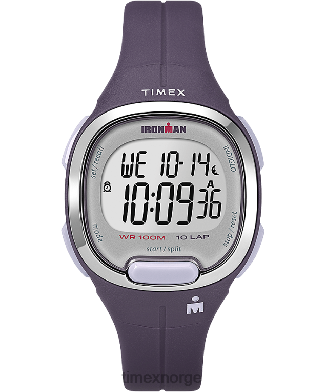klokker | Timex ironman transit 33 mm klokke i mellomstørrelse harpiksreim kvinner B84BR409 lilla/sølv-tone - Image 1