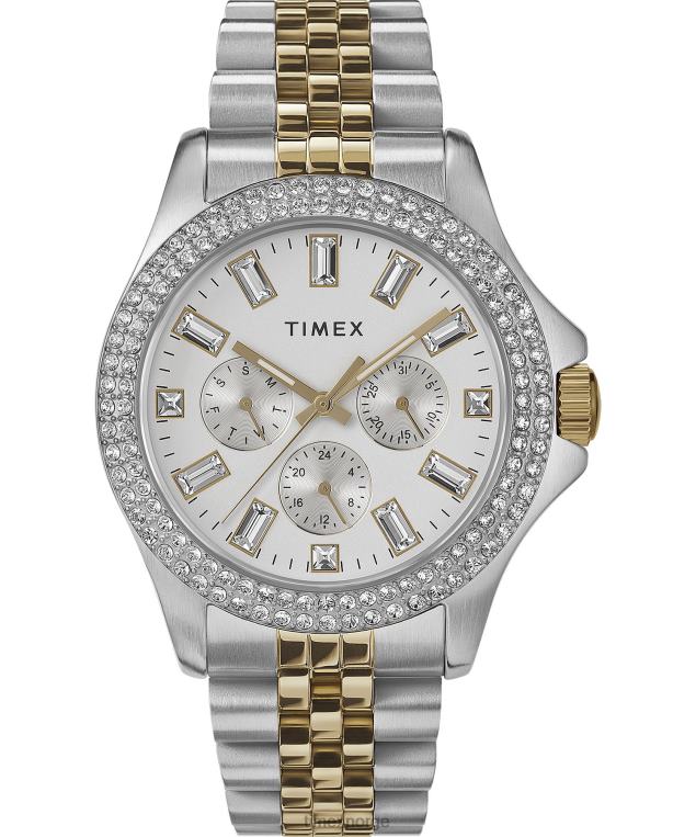 klokker | Timex kaia multifunksjons 40mm armbåndsur i rustfritt stål kvinner B84BR347 to-tone/sølv-tone - Image 1