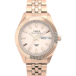 klokker | Timex legacy boyfriend 36 mm armbåndsur i rustfritt stål kvinner B84BR340 rosa-gull-tone/rosa