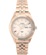 klokker | Timex legacy boyfriend 36 mm armbåndsur i rustfritt stål kvinner B84BR340 rosa-gull-tone/rosa