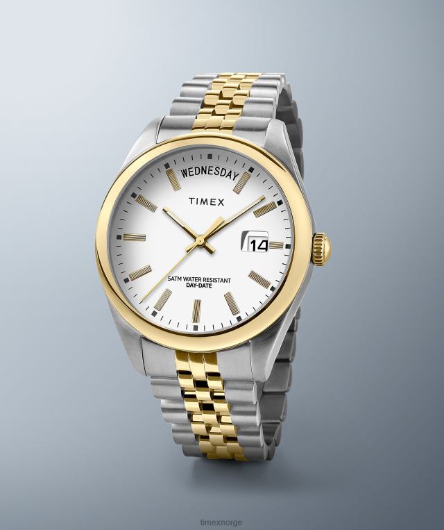 klokker | Timex legacy day and date 36mm armbåndsur i rustfritt stål kvinner B84BR365 tofarget/hvitt - Image 2