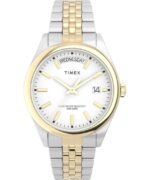 klokker | Timex legacy day and date 36mm armbåndsur i rustfritt stål kvinner B84BR365 tofarget/hvitt