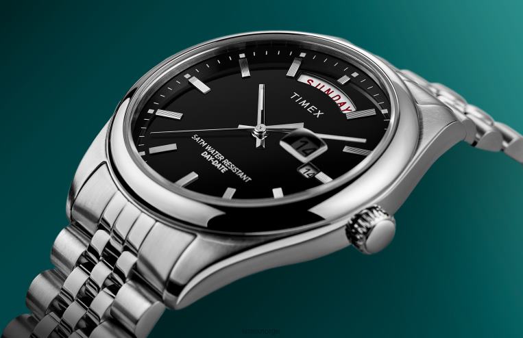 klokker | Timex legacy day and date 41mm armbåndsur i rustfritt stål menn B84BR164 rustfritt stål/svart - Image 2