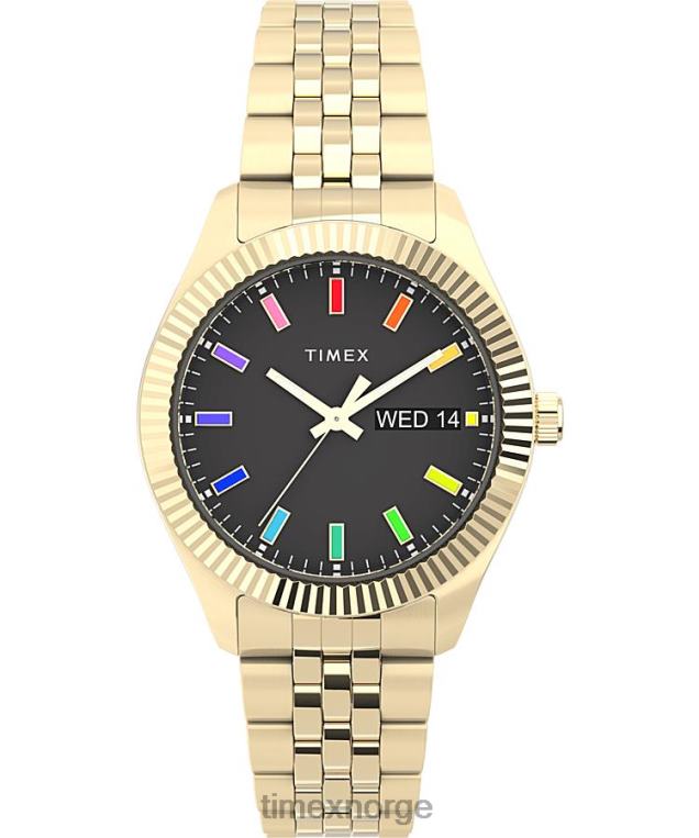 klokker | Timex legacy rainbow 36 mm armbåndsur i rustfritt stål menn B84BR144 gull-tone/svart - Image 1