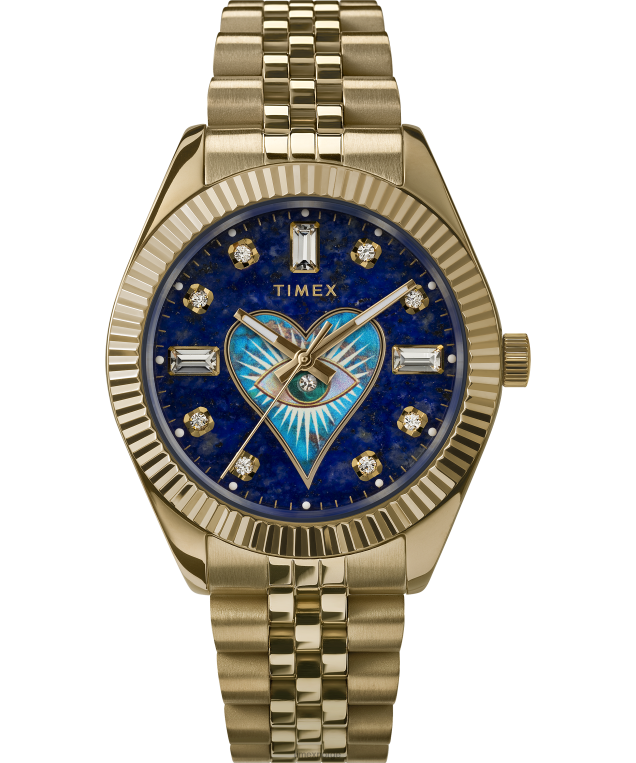 klokker | Timex legacy x jacquie aiche lapis tribe eye 36mm klokke kvinner B84BR321 gull-tone/blå - Image 1
